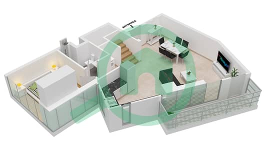 Al Maryah Vista 2 - 3 Bedroom Apartment Type B Floor plan
