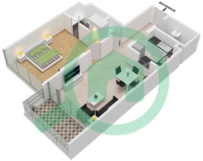 La Riviera Apartments - 1 Bed Apartments Unit 1-Floor 5-16 Floor plan