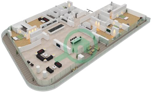 المخططات الطابقية لتصميم الوحدة UNIT-8-402-FLOOR 4 شقة 4 غرف نوم - قصر 8