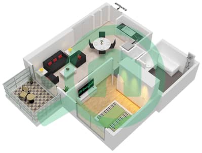 المخططات الطابقية لتصميم النموذج / الوحدة A-UNIT 2,5- FLOOR 3 شقة 1 غرفة نوم - سانت ريجيس داون تاون