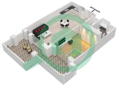 Асайель - Апартамент 1 Спальня планировка Тип 5A(M) (ASAYEL 3)