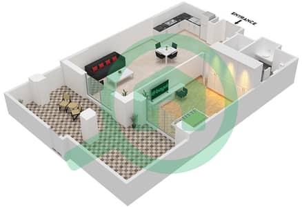 Asayel - 1 Bedroom Apartment Type 6A(M) (ASAYEL 3) Floor plan