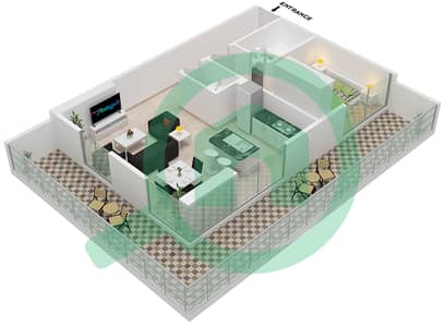 Dezire Residences - 1 Bed Apartments Unit 507 Floor plan