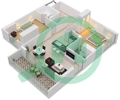 Dezire Residences - 2 Bed Apartments Unit 601 Floor plan