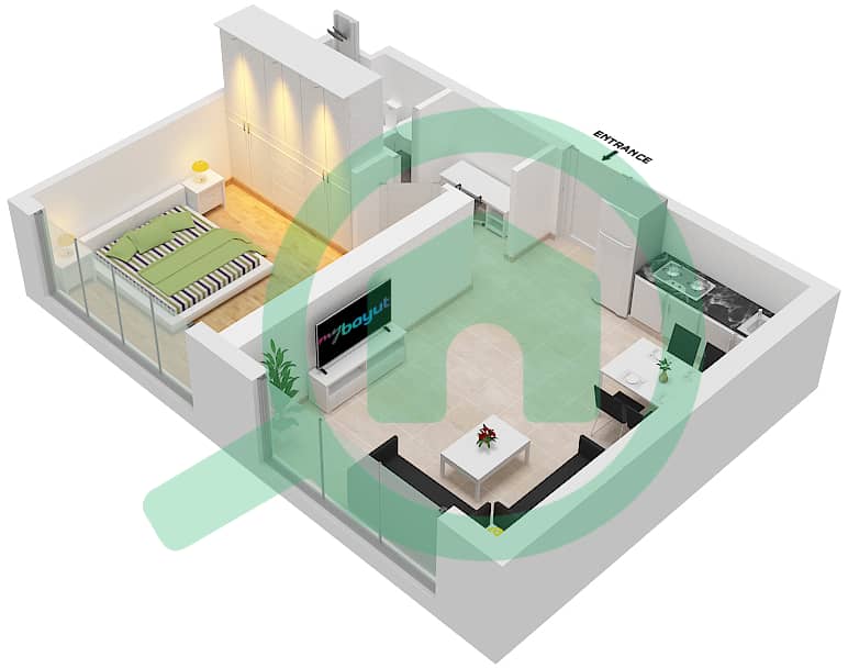 Dragon Towers - 1 Bedroom Apartment Type/unit C2/7  FLOOR  6 Floor plan interactive3D
