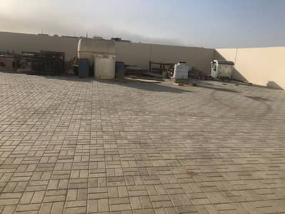 Plot for Rent in Al Sajaa, Sharjah - 5,000 SQ. FT FULL INTERLOCKING LAND  WITH SHOP  // OFFICE // SEWA -7KW // NEAR MOSQUE ROUAND ABOUT