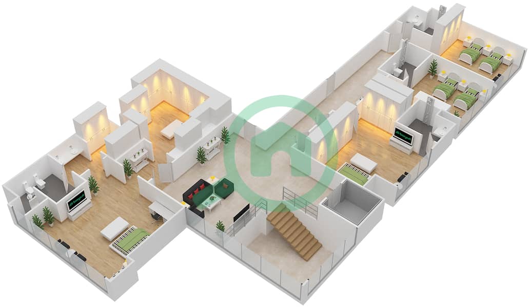Marina Heights I - 5 Bedroom Penthouse Type CT2 E Floor plan interactive3D