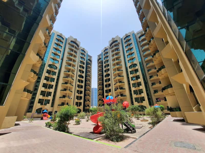 OFFERED 2-BHK APARTMENT FOR RENT JUST AT 24,000/- AED.  AT RASHIDIYA TOWER