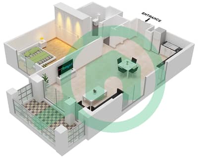 Asayel - 1 Bedroom Apartment Type 3A (ASAYEL 3) Floor plan