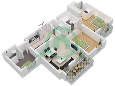 Naseem Residences - 2 Bedroom Apartment Type/unit 2A5-1 UNIT 306 Floor plan