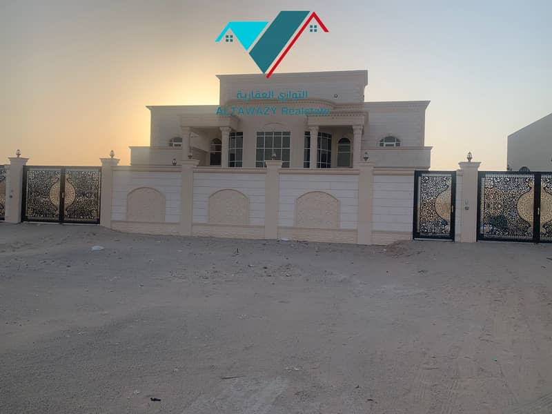 Villa for rent in Al Shamkha, behind Baniyas Club, in a very special location, close to all services, high-end finishes