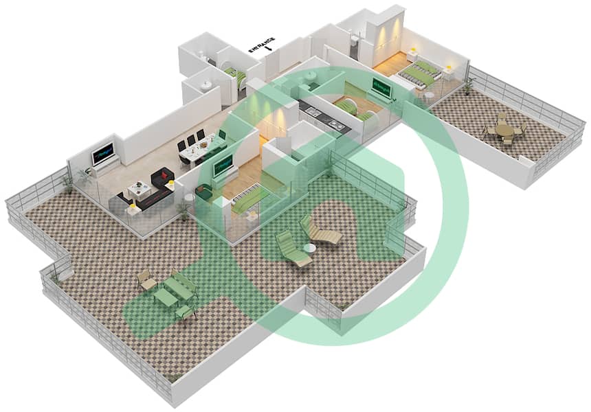 Golf Promenade 2 - 3 Bedroom Apartment Unit 1 FLOOR 3 Floor plan Floor 3 interactive3D