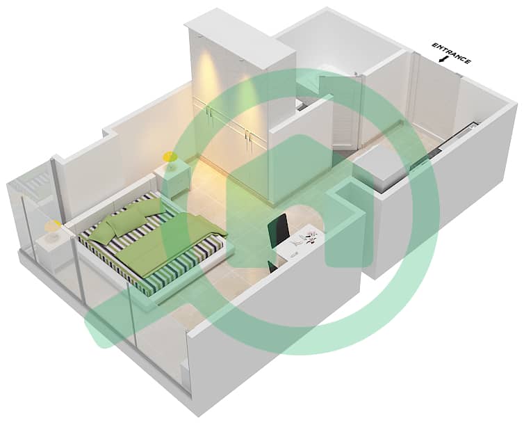 المخططات الطابقية لتصميم الوحدة 2  FLOOR 4-5 شقة استوديو - غولف بروميناد 2 Floor 4-5 interactive3D