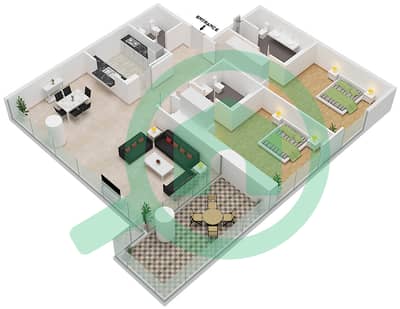 Marina Quays West - 2 Bedroom Apartment Unit 05-FLOOR 4-34 Floor plan