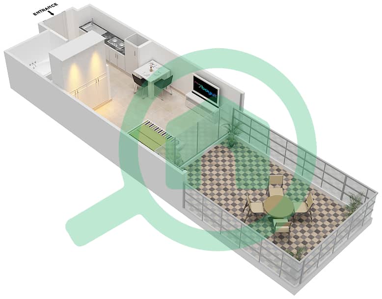 المخططات الطابقية لتصميم الوحدة 3 FLOOR 3 شقة استوديو - غولف بروميناد 2 Floor 3 interactive3D