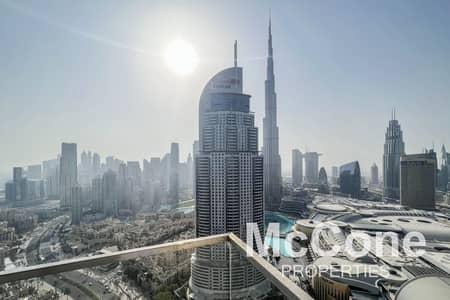 3 Bedroom Flat for Rent in Downtown Dubai, Dubai - Direct Burj Khalifa View | High Floor | Maids Room