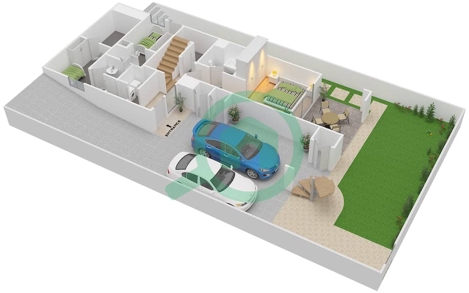 Хиллс Абу Даби - Вилла 5 Cпальни планировка Тип A Lower ground floor interactive3D