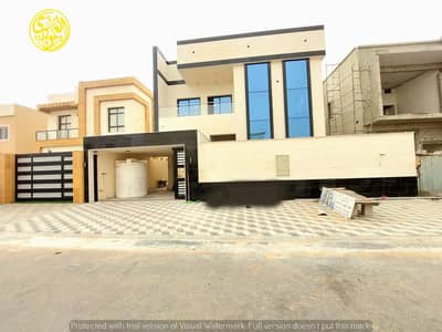 5 Bedroom Villa for Sale in Al Zahya, Ajman - For urgent sale without down payment and at the price of a snapshot of a villa opposite the mosque, one of the most luxurious villas in Ajman with con