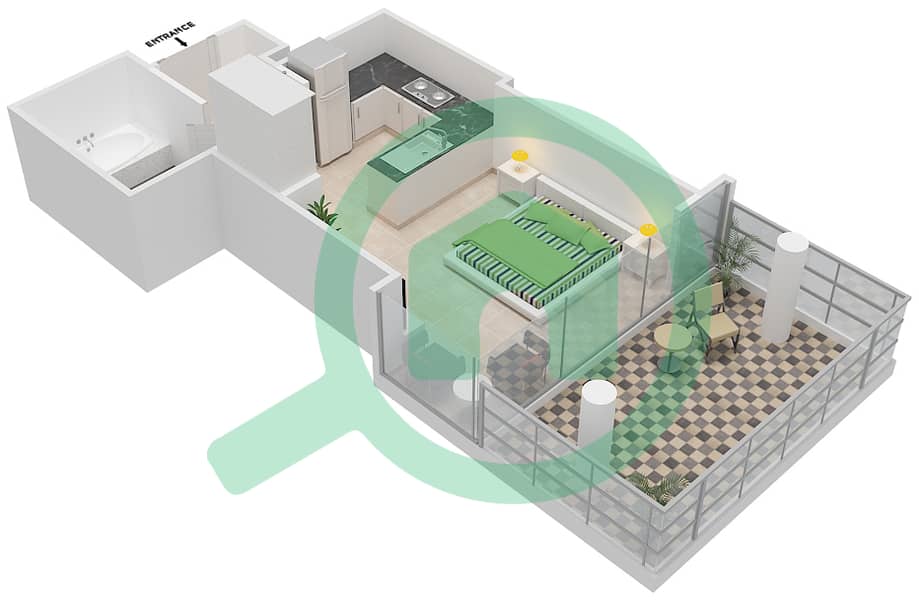 高尔夫长廊公寓2区 - 单身公寓单位12  FLOOR 4-5戶型图 Floor 4-5 interactive3D