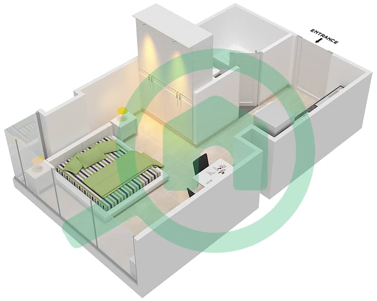 Golf Promenade 2 - Studio Apartment Unit 1 FLOOR 7 Floor plan Floor 7 interactive3D