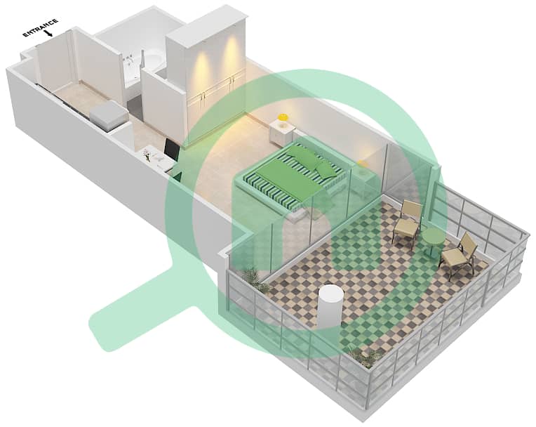 高尔夫长廊公寓2区 - 单身公寓单位4  FLOOR 4-5戶型图 Floor 4-5 interactive3D