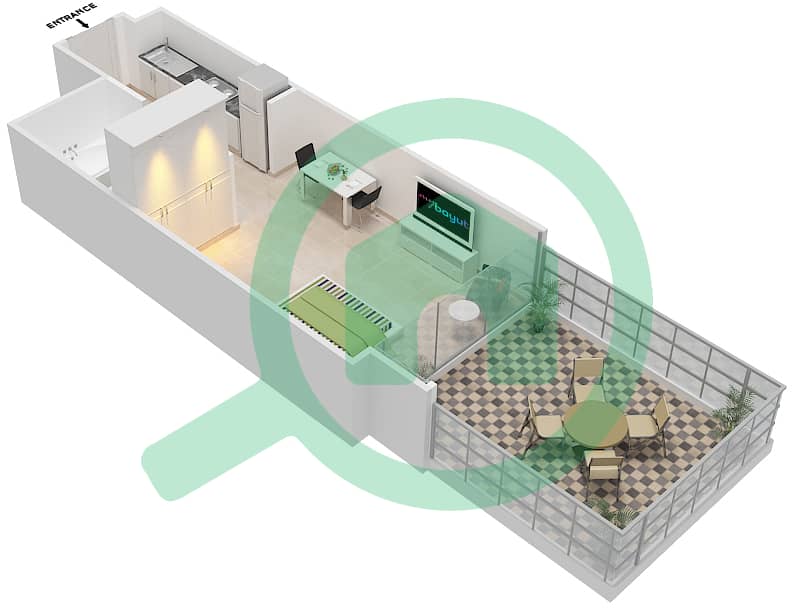 高尔夫长廊公寓2区 - 单身公寓单位5 FLOOR 4-5戶型图 Floor 4-5 interactive3D