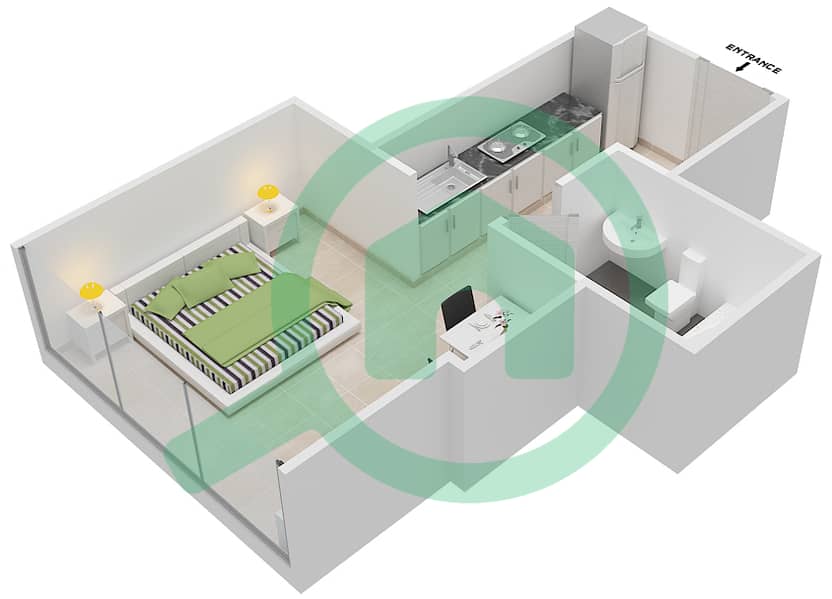 المخططات الطابقية لتصميم الوحدة 13 FLOOR 4-6 شقة استوديو - غولف بروميناد 2 Floor 4-6 interactive3D