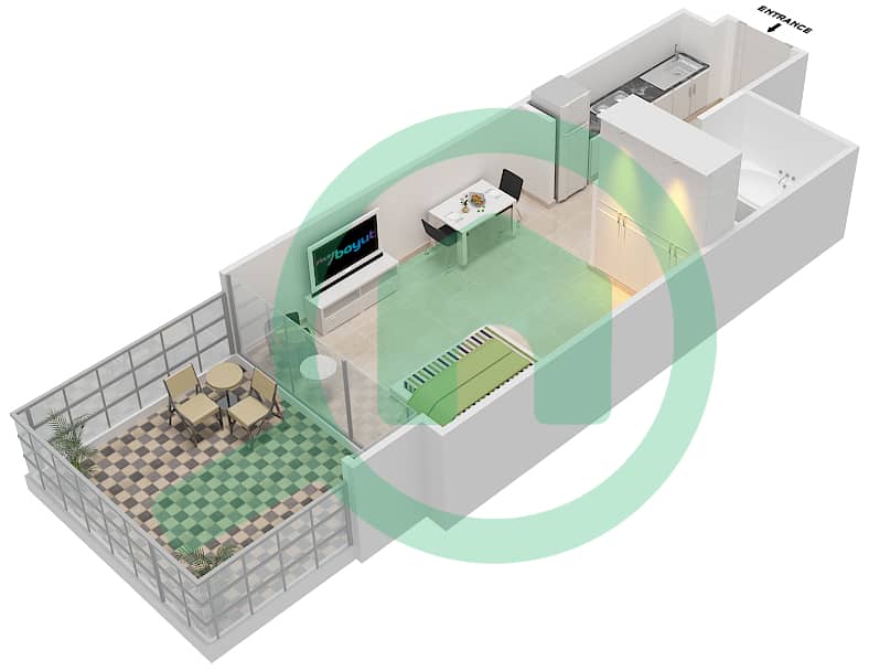 高尔夫长廊公寓2区 - 单身公寓单位5 FLOOR 6戶型图 Floor 6 interactive3D
