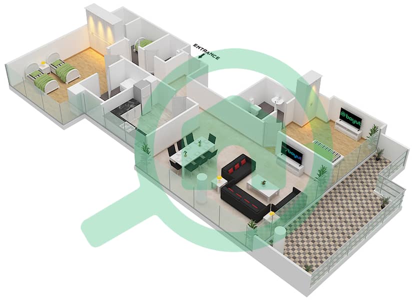 Golf Promenade 3A - 2 Bedroom Apartment Unit 1-FLOOR 4 Floor plan Floor 4 interactive3D