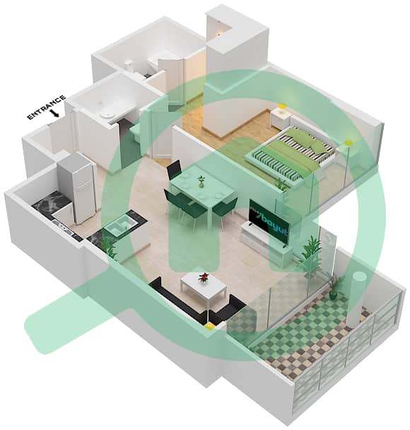 Golf Promenade 3A - 1 Bedroom Apartment Unit 12-FLOOR 3 Floor plan Floor 3 interactive3D