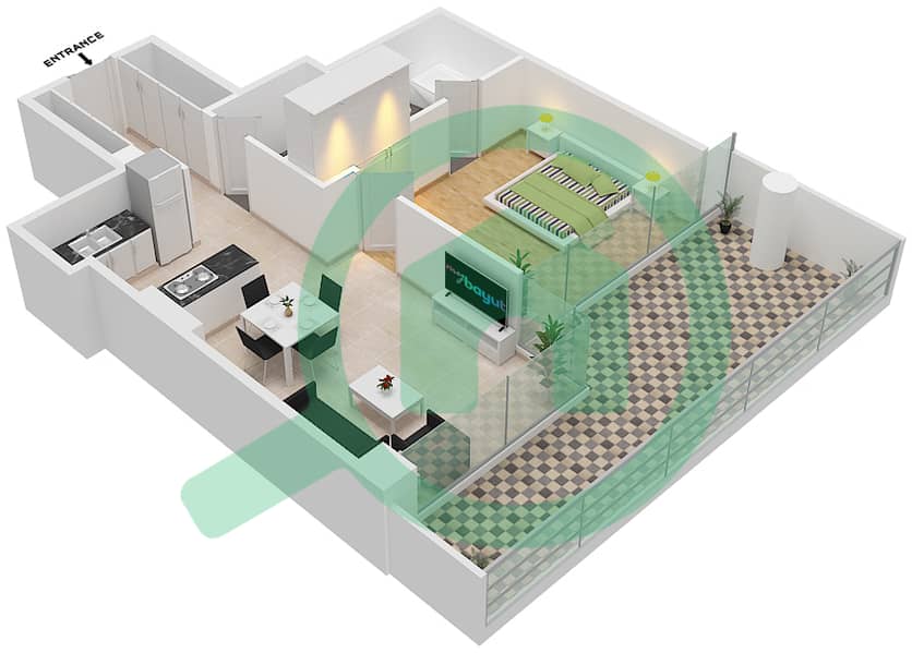Golf Promenade 3A - 1 Bedroom Apartment Unit 11-FLOOR 3 Floor plan Floor 3 interactive3D