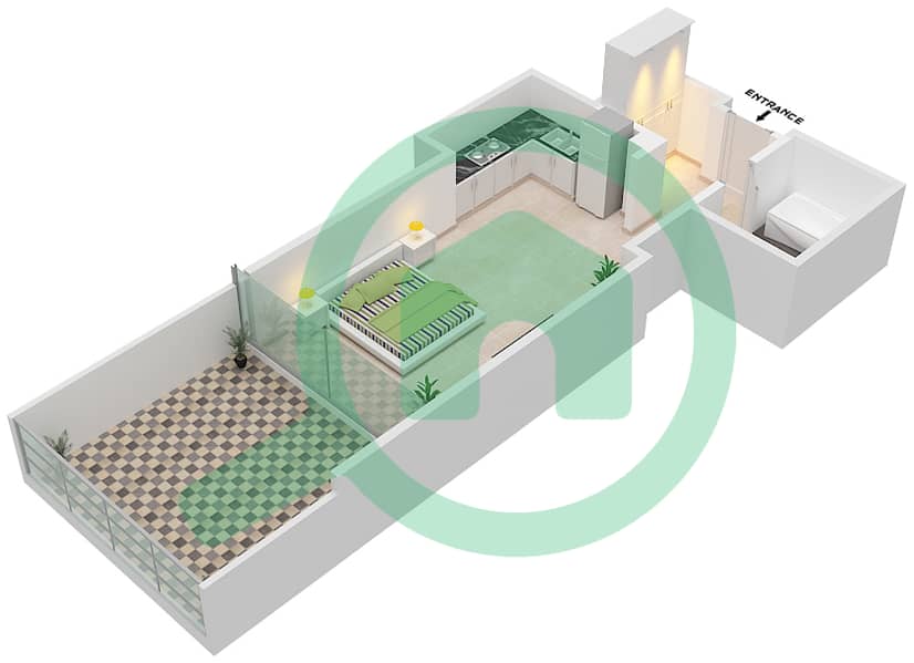 Golf Promenade 3A - Studio Apartment Unit 10-FLOOR 3 Floor plan Floor 3 interactive3D