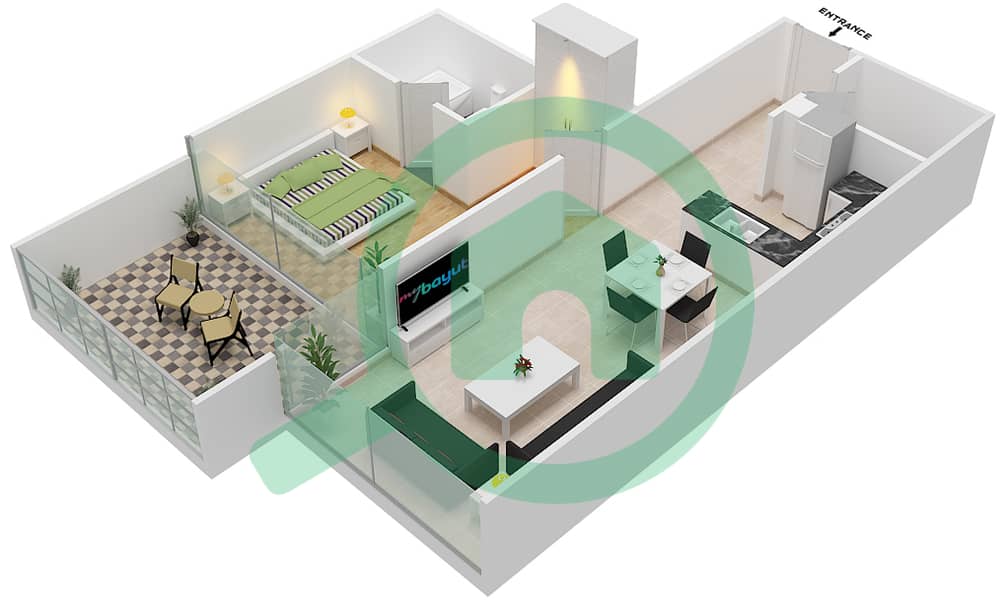 Golf Promenade 3A - 1 Bedroom Apartment Unit 7-FLOOR 3 Floor plan Floor 3 interactive3D