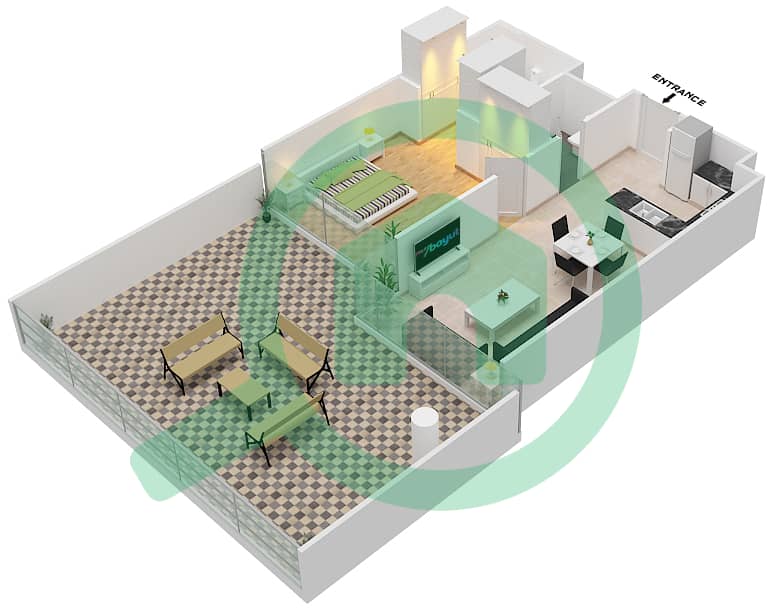 Golf Promenade 3A - 1 Bedroom Apartment Unit 3-FLOOR 3 Floor plan Floor 3 interactive3D