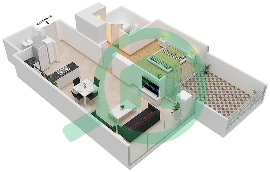 Golf Promenade 3A - 1 Bedroom Apartment Unit 9-FLOOR 3 Floor plan Floor 3 interactive3D