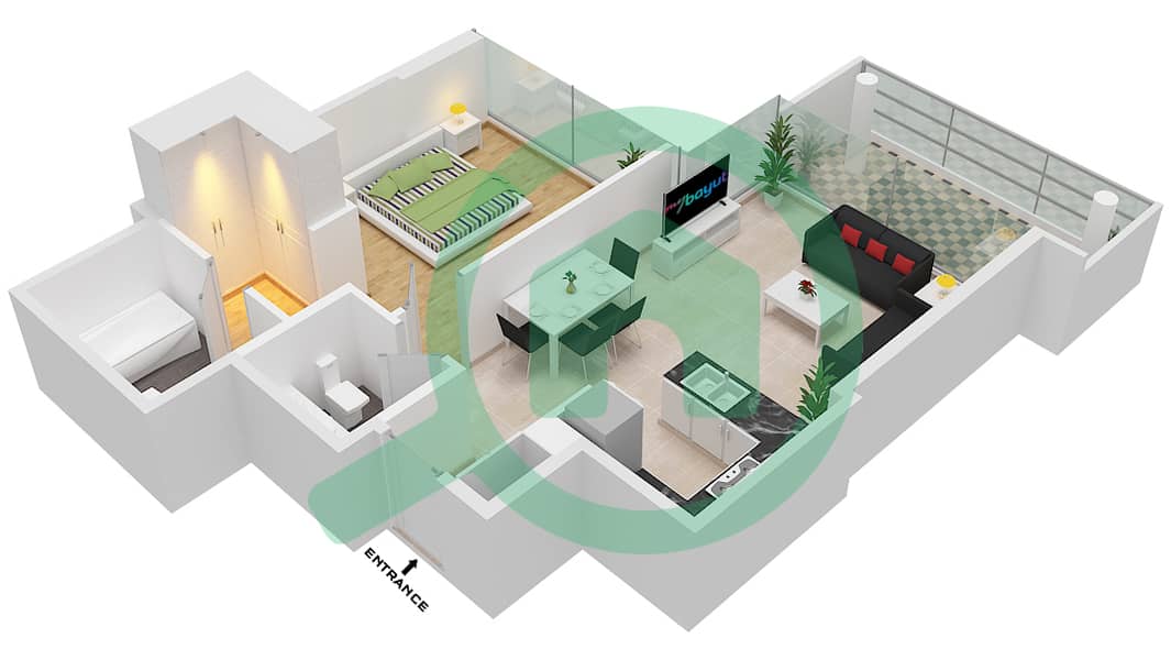 Golf Promenade 3A - 1 Bedroom Apartment Unit 13-FLOOR 4 Floor plan Floor 4 interactive3D