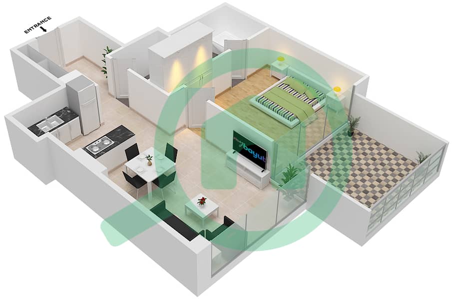 Golf Promenade 3A - 1 Bedroom Apartment Unit 12-FLOOR 4 Floor plan Floor 4 interactive3D