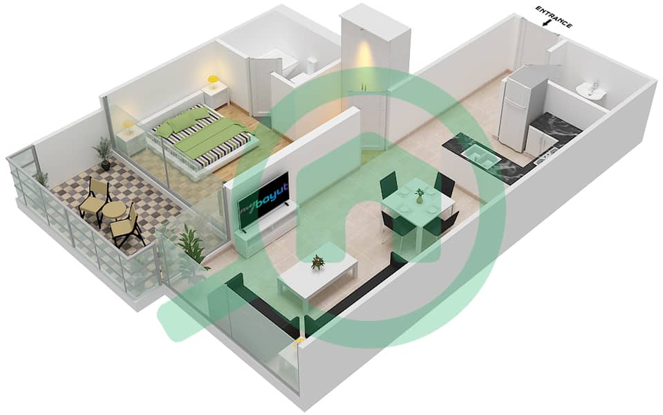 Golf Promenade 3A - 1 Bedroom Apartment Unit 7-FLOOR 4-6 Floor plan Floor 4-6 interactive3D