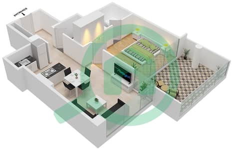 Golf Promenade 3A - 1 Bedroom Apartment Unit 12-FLOOR 5 Floor plan