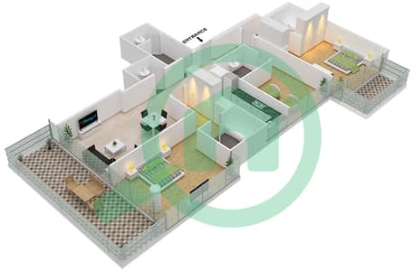 Гольф Променад 3А - Апартамент 3 Cпальни планировка Единица измерения 2-FLOOR 6 Гольф Променад 3А - Апартамент 3 Cпальни планировка Единица измерения 2-FLOOR 6