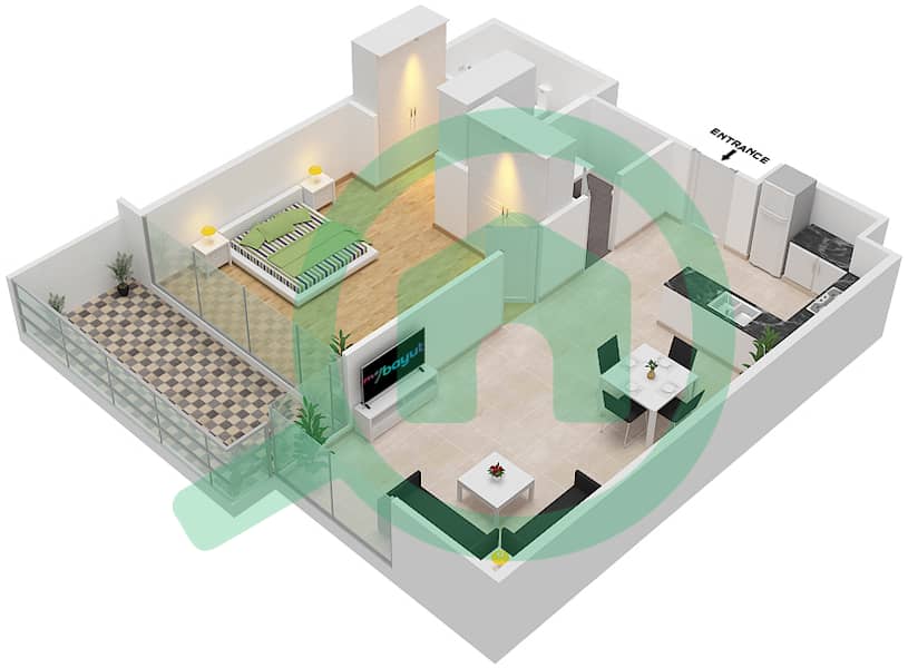 Golf Promenade 3A - 1 Bedroom Apartment Unit 3-FLOOR 6 Floor plan Floor 6 interactive3D