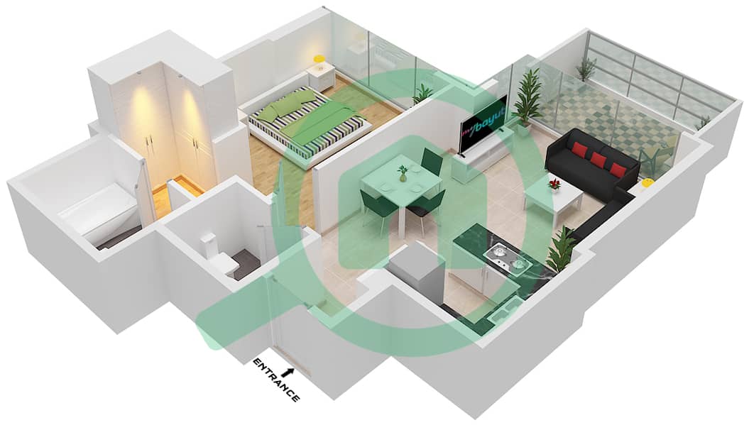 Golf Promenade 3A - 1 Bedroom Apartment Unit 13-FLOOR 5 Floor plan Floor 5 interactive3D