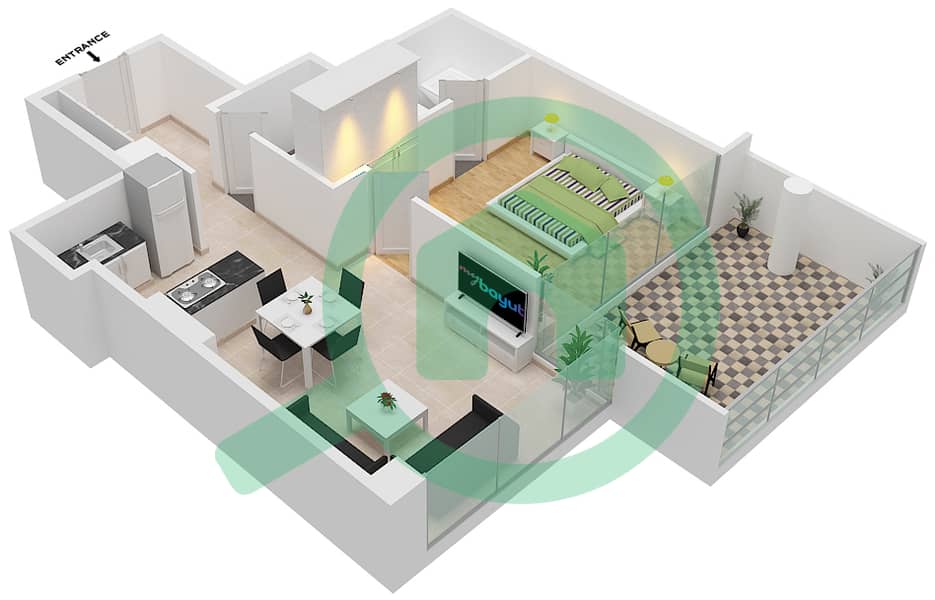 Golf Promenade 3A - 1 Bedroom Apartment Unit 12-FLOOR 5 Floor plan Floor 5 interactive3D