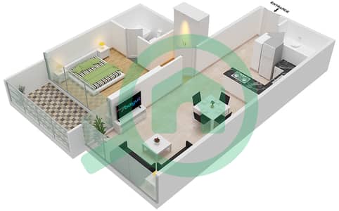 Golf Promenade 3A - 1 Bedroom Apartment Unit 5-FLOOR 7-8 Floor plan