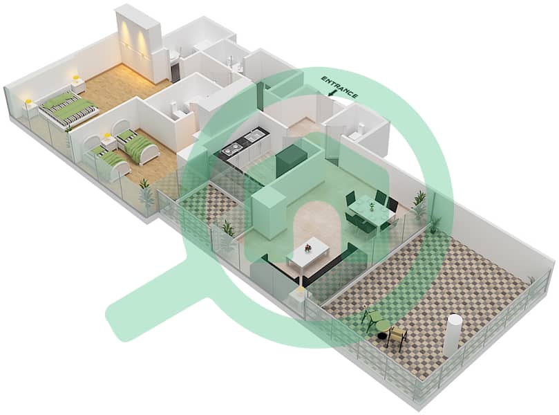 Golf Promenade 3A - 2 Bedroom Apartment Unit 1-FLOOR 7 Floor plan Floor 7 interactive3D