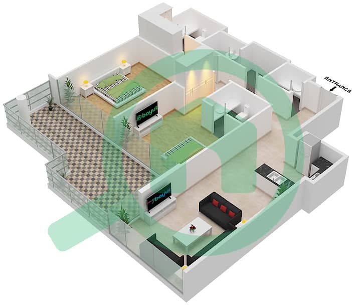Golf Promenade 3A - 2 Bedroom Apartment Unit 4-FLOOR 7 Floor plan Floor 7 interactive3D