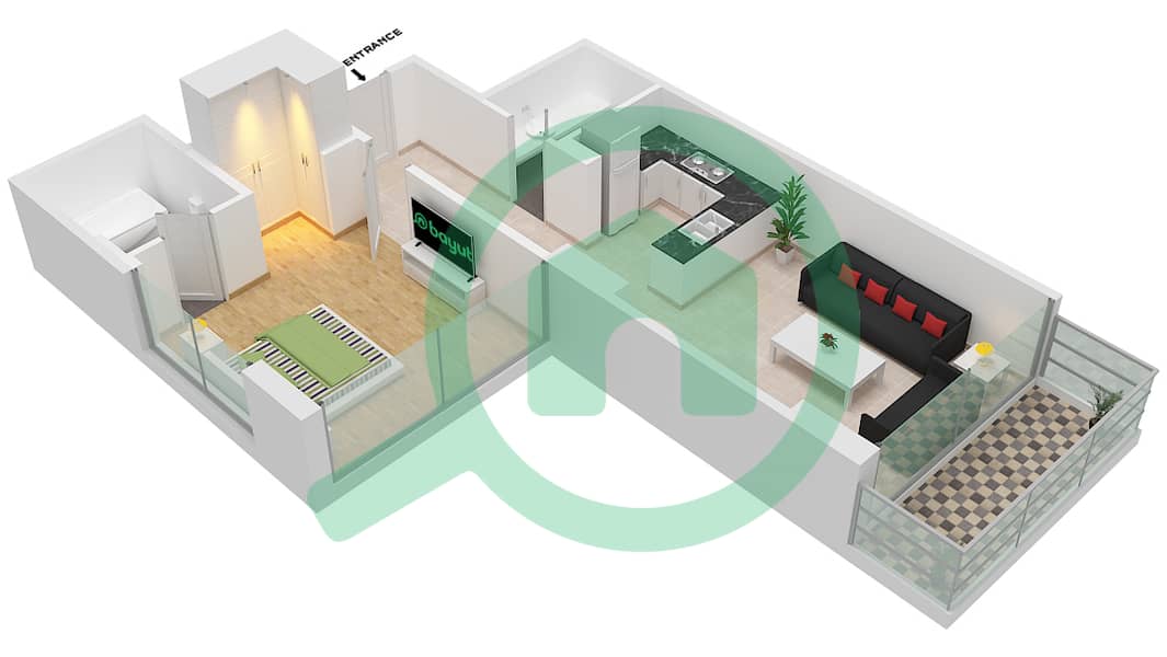 Golf Promenade 3A - 1 Bedroom Apartment Unit 7-FLOOR 7-8 Floor plan Floor 7-8 interactive3D