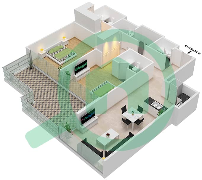 Golf Promenade 3A - 2 Bedroom Apartment Unit 4-FLOOR 8 Floor plan Floor 8 interactive3D