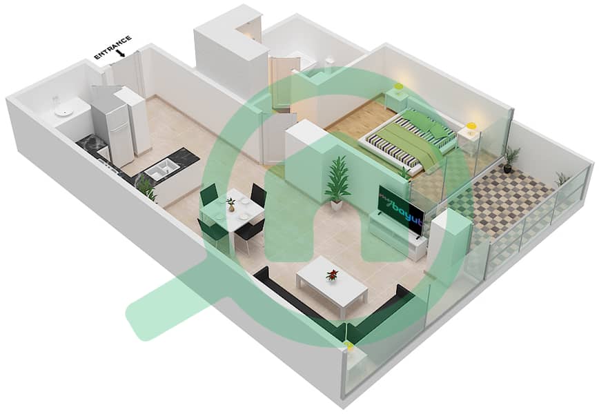 Golf Promenade 3A - 1 Bedroom Apartment Unit 8-FLOOR 7 Floor plan Floor 7 interactive3D