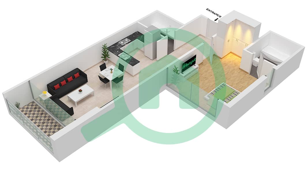 Golf Promenade 3A - 1 Bedroom Apartment Unit 5-FLOOR 9 Floor plan Floor 9 interactive3D